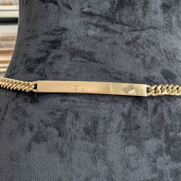 Zara Chunky Cuban Link Chain Belt, Gold Tone, 42\